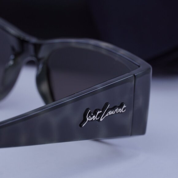 Saint Laurent SL329 004 Rectangle Sunglasses - Grey Havana/Black - Picture 6 of 10